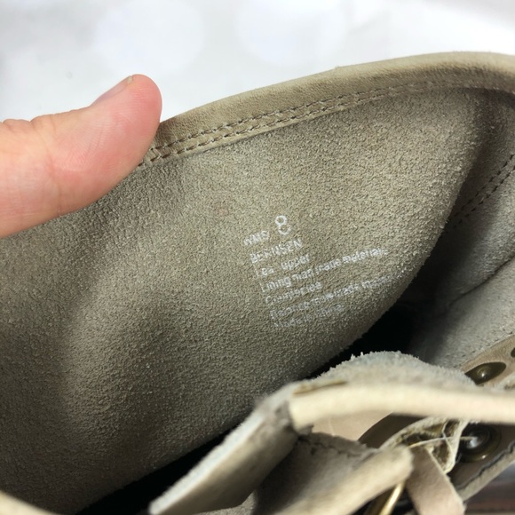 Report Bernsen moto booties boots beige leather 8 - Picture 7 of 10